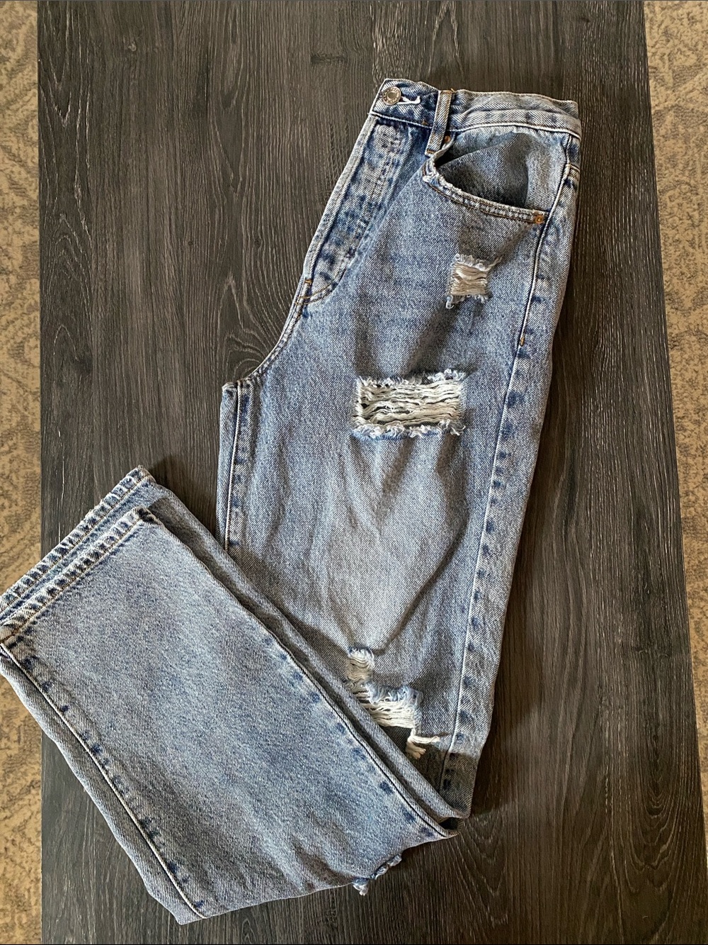 PacSun Light Blue Distressed Women's Relaxed Jeans